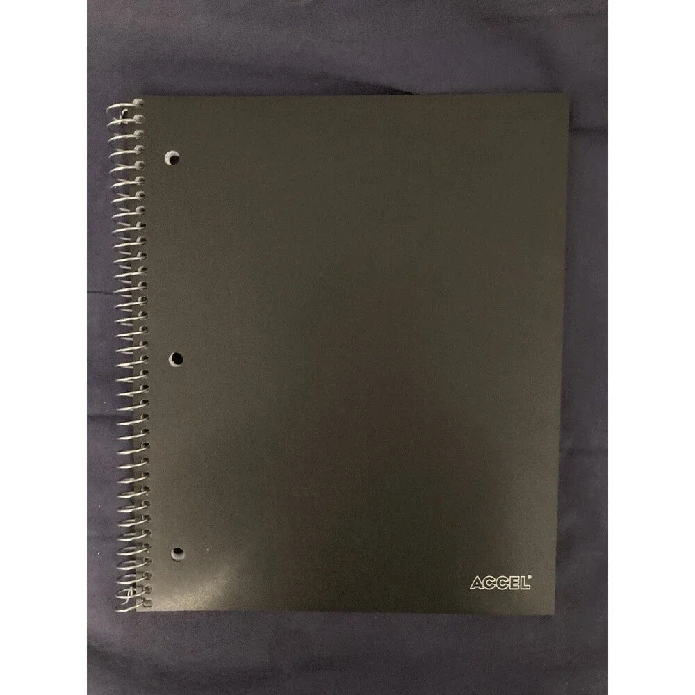 College Ruled Spiral Notebook With Pocket | Black Front Cover | 100 Sheets